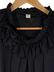 Vorschaubild 2 von Trapezkleid Damen Ärmellos Rüschen Elegant Festlich Schwarz Gr. 34 XS