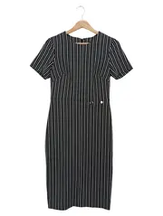 Vorschaubild 1 von Businesskleid Damen 36/S Schwarz Gestreift Kurzarm