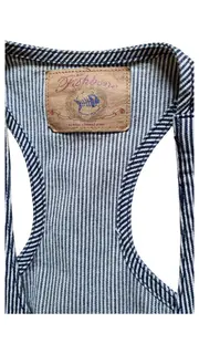 Vorschaubild 3 von Damen Jeansweste Weste Gr. 36/S Blau Gestreift Casual