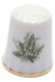 Vorschaubild 2 von Fingerhut Dekofigur Porzellan Weiß Blumen 2.5cm