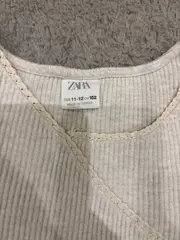 Vorschaubild 2 von Langarmshirt Mädchen Gr. 152 Grau Rippstrick Spitze Basic