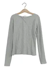 Vorschaubild 1 von Langarmshirt Mädchen Gr. 152 Grau Rippstrick Spitze Basic