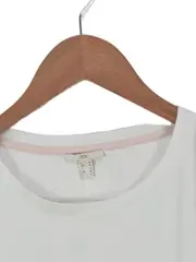 Vorschaubild 4 von EDC Damen T-Shirt Casual Weiß Gr. 38/M Rüschen Kurzarm Baumwolle