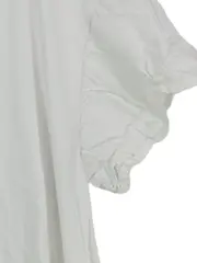 Vorschaubild 2 von EDC Damen T-Shirt Casual Weiß Gr. 38/M Rüschen Kurzarm Baumwolle