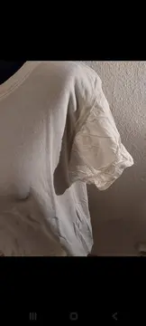 Vorschaubild 6 von EDC Damen T-Shirt Casual Weiß Gr. 38/M Rüschen Kurzarm Baumwolle