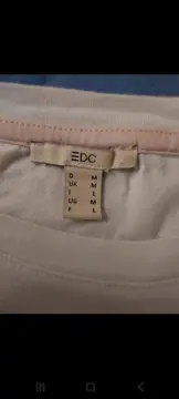 Vorschaubild 7 von EDC Damen T-Shirt Casual Weiß Gr. 38/M Rüschen Kurzarm Baumwolle