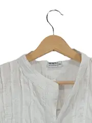 Vorschaubild 2 von Damen Bluse Gr. 46/3XL Weiß Langarm Tunika Baumwolle