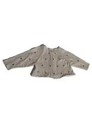 Vorschaubild 2 von Strickjacke Mädchen Gr. 74 Weiß Blumenmuster Baumwolle Stickerei