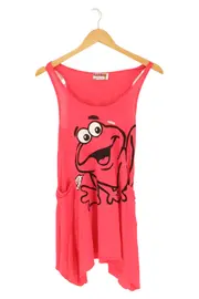 Vorschaubild 1 von Kinder Top Gr. 152 Rosa Frosch Logo Print Casual Viscose
