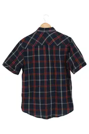 Vorschaubild 2 von Herren Freizeithemd Gr. 46/S Blau Kariert Kurzarm Casual