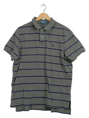 Vorschaubild 1 von Herren Poloshirt Gestreift Grau Gr. 52;XL