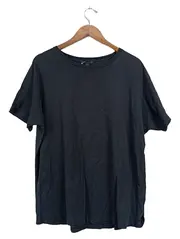Vorschaubild 1 von Damen T-Shirt Basic Schwarz Gr. 38/M Baumwolle Kurzarm