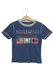 Vorschaubild 1 von Kinder T-Shirt Blau Gr. 104 Logo Print Streetwear Baumwolle