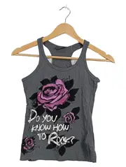 Vorschaubild 1 von Kinder Top Mädchen Gr. 134/140 Grau Rosenprint Streetwear