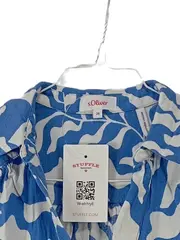 Vorschaubild 3 von Damen Bluse Langarm 36 Blau Florales Muster Freizeit Viskose