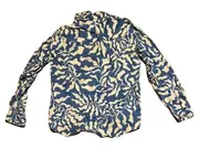 Vorschaubild 5 von Damen Bluse Langarm 36 Blau Florales Muster Freizeit Viskose