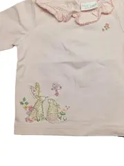 Vorschaubild 2 von Baby Langarmshirt Gr. 62 Rosa Hase Stickerei Rüschen Baumwolle