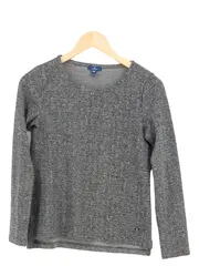 Vorschaubild 1 von Damen Pullover Gr. 34/XS Grau Casual Fischgrätenmuster Langarm