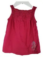 Vorschaubild 1 von Mädchen Top Shirt Gr. 86 Pink Ärmellos Smok-Details