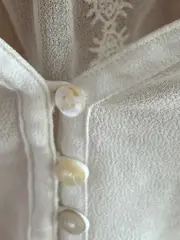 Vorschaubild 5 von Damen Bluse Gr. 38 M Weiß Feminin Langarm Stickerei