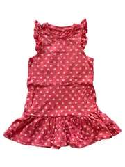 Vorschaubild 1 von Freizeitkleid Mädchen Gr. 92 Rosa Casual Baumwolle Blumenmuster Rüschen