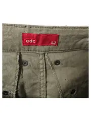 Vorschaubild 3 von EDC Damen Stoffhose Gr. 42 Beige Casual Leinen Baumwolle