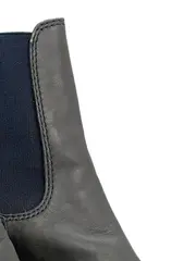 Vorschaubild 3 von Damen Chelsea Stiefelette Gr. 37 Grau Leder Blockabsatz 8cm