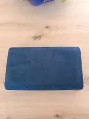 Vorschaubild 3 von IZZONI Damen Clutch Blau Wildlederoptik Elegant Abendtasche mit Kette