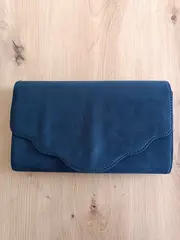 Vorschaubild 2 von IZZONI Damen Clutch Blau Wildlederoptik Elegant Abendtasche mit Kette