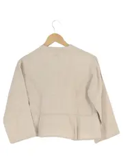 Vorschaubild 2 von Damen Leichte Jacke Blazer Leinen Beige Gr. 36/S Klassisch Elegant