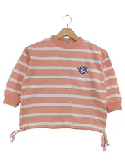 Vorschaubild 1 von Kinder Pullover Rosa Gestreift Gr. 104, 110 Baumwolle