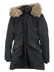 Vorschaubild 2 von Damen Parka Gr. S schwarz Fellkapuze Winterjacke gefüttert