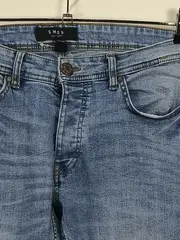 Vorschaubild 4 von Herren Jeans Regular Fit Blau W30/46/S Knopf Lederdetails