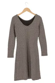 Vorschaubild 2 von Damen Freizeitkleid Gr. 36/S Grau Grafisch Vintage Midikleid