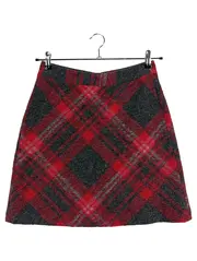 Vorschaubild 1 von Damen Wickelrock Gr. 36 Kariert Rot Schwarz Casual Herbst/Winter