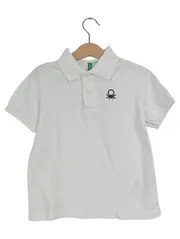 Vorschaubild 1 von BENETTON Kinder Poloshirt Weiß Gr. XS Casual Baumwolle
