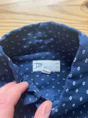 Vorschaubild 5 von Herren Freizeithemd Langarm Baumwolle Punkte Blau Gr. S