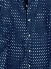 Vorschaubild 2 von Herren Freizeithemd Langarm Baumwolle Punkte Blau Gr. S