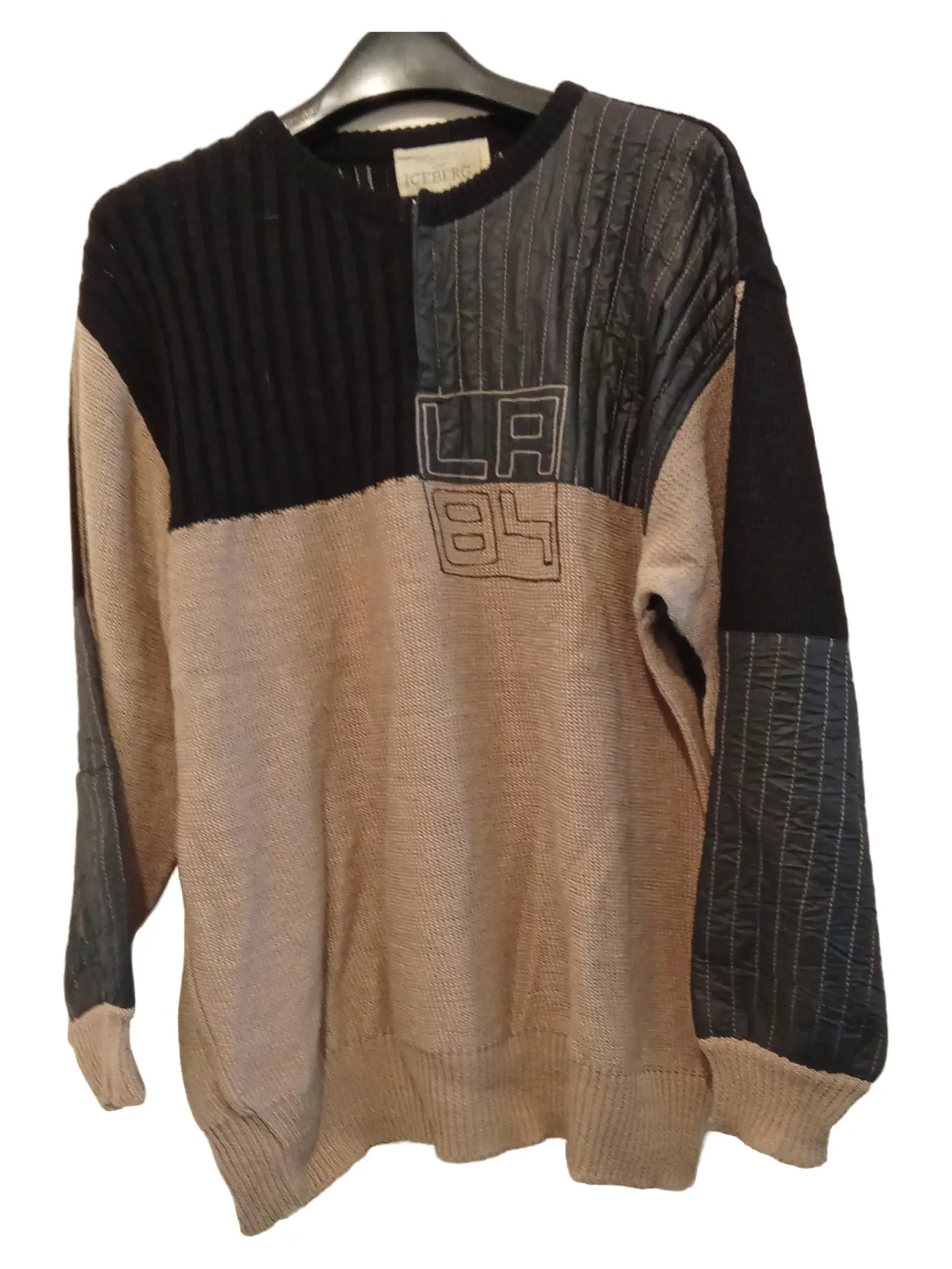 ICEBERG Herren Pullover Gr. 6 Mehrfarbig Leinen Wolle Baumwolle