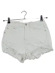 Vorschaubild 2 von Damen Jeans Shorts Weiß Destroyed Look Gr. 36 W28 Fransen