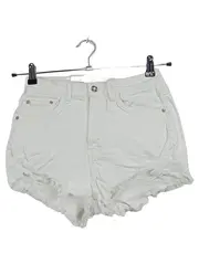 Vorschaubild 1 von Damen Jeans Shorts Weiß Destroyed Look Gr. 36 W28 Fransen
