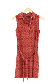 Vorschaubild 1 von Blusenkleid Damen 38/M Rot Gemustert Ärmellos