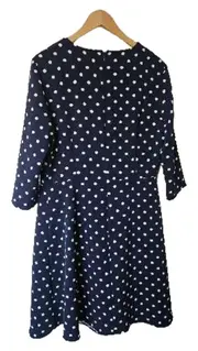 Vorschaubild 2 von A-Linien Kleid Gepunktet Blau Midikleid Gr. 42 XL