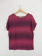 Vorschaubild 2 von Damen T-Shirt Rosa Gestreift Casual Gr. 40/L
