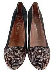 Vorschaubild 2 von Pumps Damen Gr. 37 Schwarz Nieten High Heels Glamourös