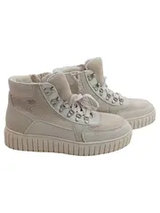 Vorschaubild 1 von Damen Schnürstiefel Stiefelette Beige Gr. 37 Textil Alltag