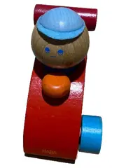 Vorschaubild 1 von Holzauto Rennwagen Rot Blau Holzspielzeug Kleinkind Baby