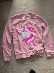 Vorschaubild 2 von Sweatshirt Kinder Gr. 158 Rosa Wendepailletten Einhorn Pullover Casual