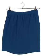Vorschaubild 1 von Damen Faltenrock Elegant Blau Gr. 36 Büro Midirock Raffungen Polyester
