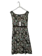 Vorschaubild 1 von Damen Trägerkleid Gr. 36 Braun Türkis Floral Viskose